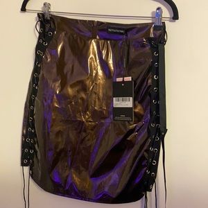 Pretty little things vinyl double lace up mini  skirt